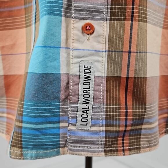 KAVU Freestone Short-sleeve Button-up Plaid Print Shirt | Men's Large - Picture 7 of 12